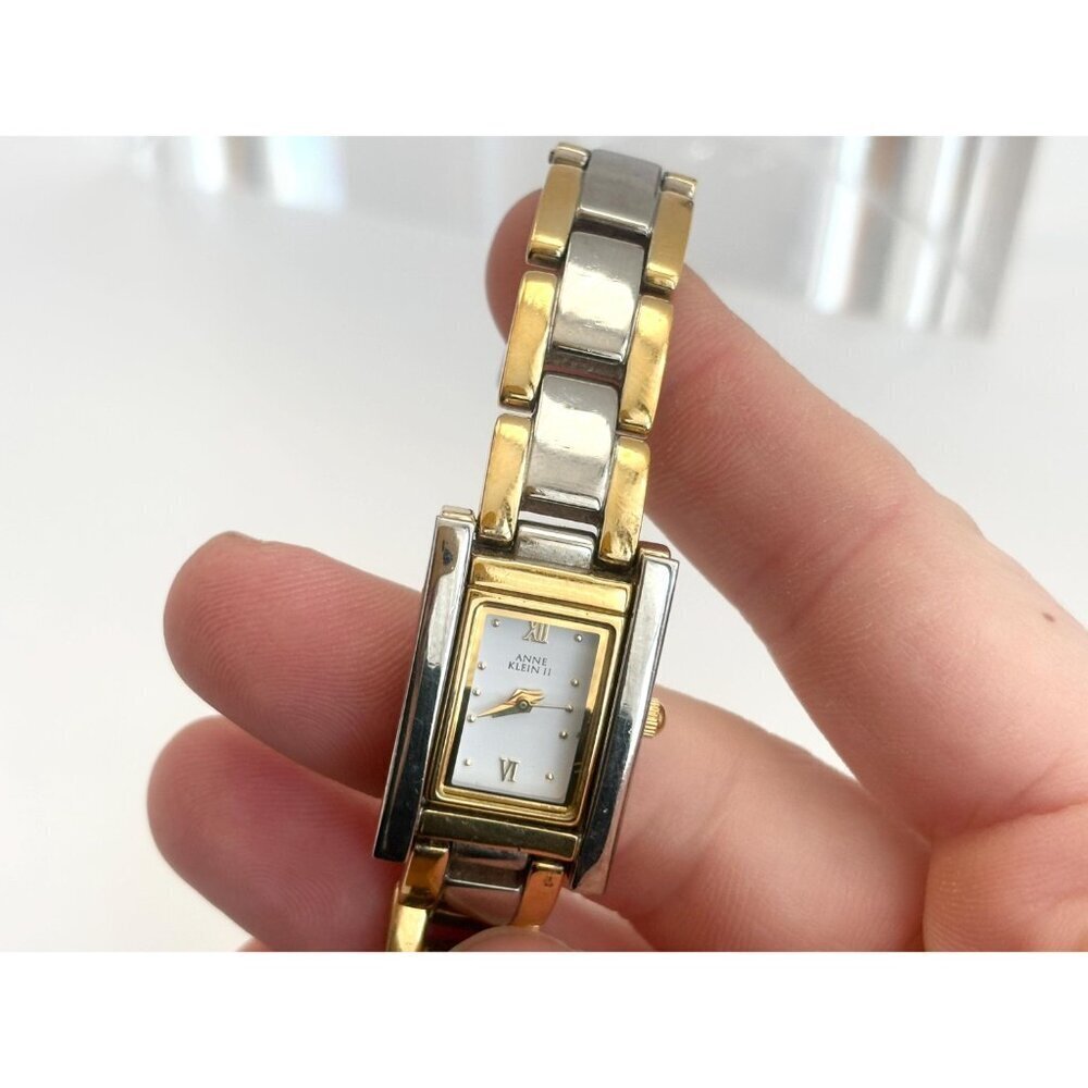 Anne Klein II Dual Toned 10/4549 Bracelet Vintage Wristwatch - 17mm - WORKS! - Picture 11 of 14